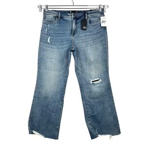 KUT from the Kloth Kelsey High Rise Ankle flare cropped Jeans Light Wash Size 16